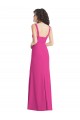 Achat Trompette Col Carré Crêpe Stretch Longue Robes demoiselle d'honneur / Robes de bal
