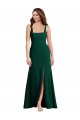 Achat Trompette Col Carré Crêpe Stretch Longue Robes demoiselle d'honneur / Robes de bal