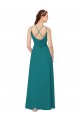 Achat Vert Chasseur Fourreau Col Haut Mousseline Longue Robes demoiselle d'honneur