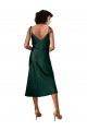 Achat Vert Chasseur Fourreau midi Satiné Stretch Courte Robes demoiselle d'honneur / Robes de soirée / Robes de cocktail