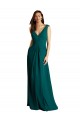 Achat Vert Chasseur Trapèze Col V Mousseline Dentelle Longue Robes demoiselle d'honneur