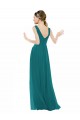 Achat Vert Chasseur Trapèze Col V Mousseline Longue Robes demoiselle d'honneur