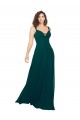 Achat Vert Chasseur Trapèze Col V Mousseline Longue Robes demoiselle d'honneur