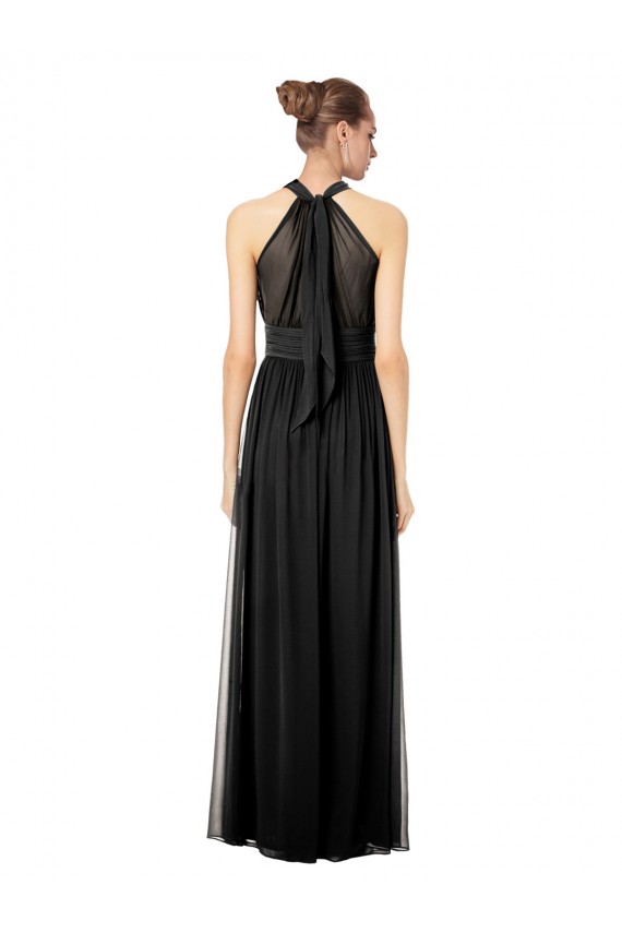 Achat Vert Chasseur Trapèze Licou Mousseline Longue Robes demoiselle d'honneur