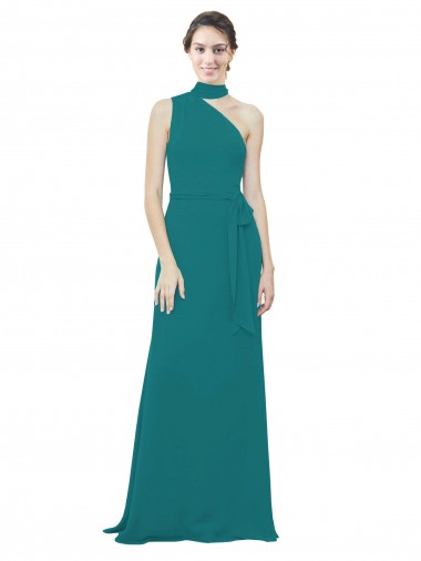 Achat Vert Chasseur Trapèze Mousseline Longue Robes demoiselle d'honneur