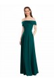 Achat Vert Chasseur Trapèze Épaule Dénudée Mousseline Longue Robes demoiselle d'honneur