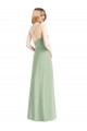 Achat Vert Sauge Trapèze Bretelles spaghetti Mousseline Longue Robes demoiselle d'honneur