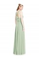Achat Vert Sauge Trapèze Licou Mousseline Longue Robes demoiselle d'honneur