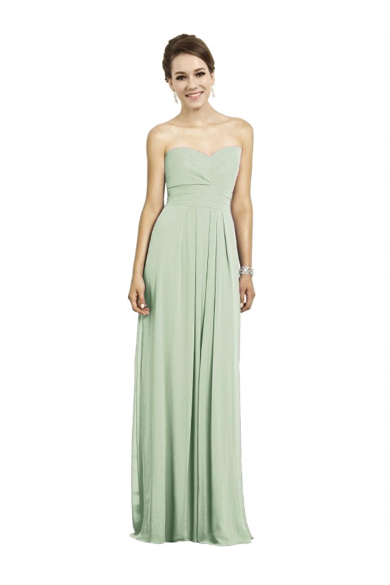 Achat Vert Sauge Trapèze Mousseline Longue Robes demoiselle d'honneur