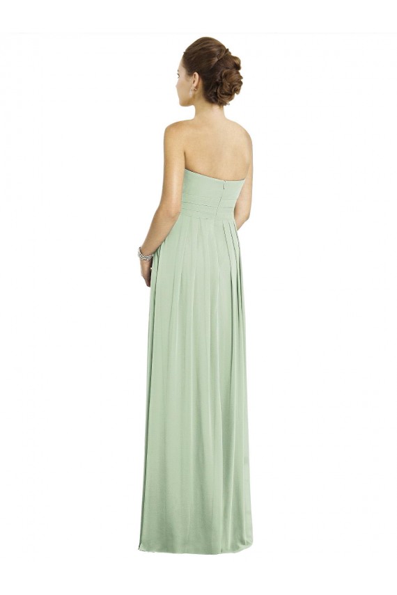Achat Vert Sauge Trapèze Mousseline Longue Robes demoiselle d'honneur