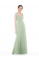 Achat Vert Sauge Trapèze Mousseline Longue Robes demoiselle d'honneur