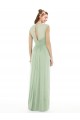 Achat Vert Sauge Trapèze Mousseline Longue Robes demoiselle d'honneur