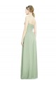 Achat Vert Sauge Trapèze Sans bretelle Mousseline Longue Robes demoiselle d'honneur