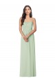 Achat Vert Sauge Trompette Sans bretelle Mousseline Longue Robes demoiselle d'honneur