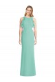 Achat Vert de jade Sirène Col bijou Mousseline Longue Robes demoiselle d'honneur