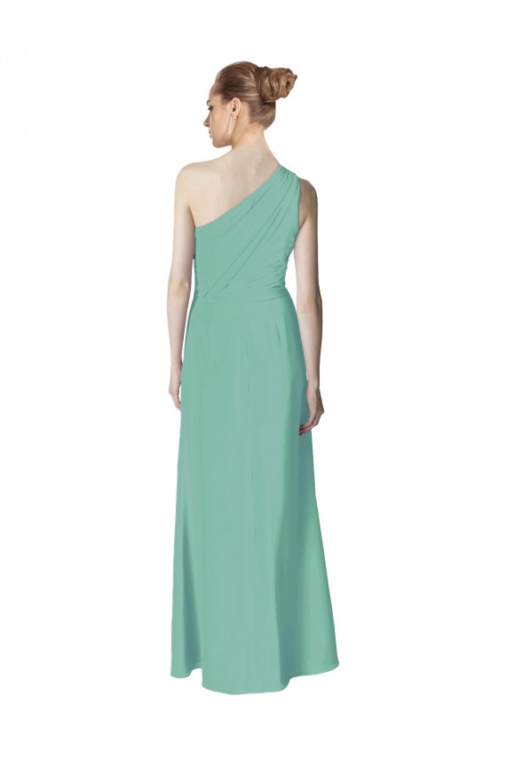 Achat Vert de jade Trapèze Mousseline Longue Robes demoiselle d'honneur