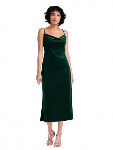Achat Vert foncé Fourreau midi Velours Stretch Courte Robes demoiselle d'honneur / Robes de soirée / Robes de cocktail
