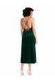 Achat Vert foncé Fourreau midi Velours Stretch Courte Robes demoiselle d'honneur / Robes de soirée / Robes de cocktail