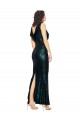 Achat Vert foncé Sirène Col V Paillette Longue Formelles Robes demoiselle d'honneur / Robes de soirée / Robes de bal