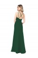 Achat Vert foncé Trapèze Col V Mousseline Longue Robes demoiselle d'honneur