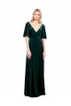 Achat Vert foncé Trapèze Col V Velours Stretch Longue Robes demoiselle d'honneur / Robes de bal