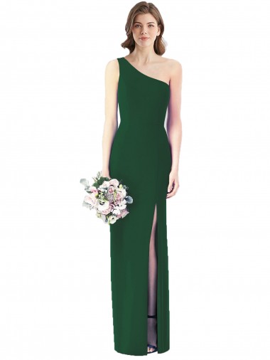 Achat Vert foncé Trompette Mousseline Longue Robes demoiselle d'honneur