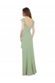 Achat Vert fumée Trapèze Mousseline Longue Robes demoiselle d'honneur