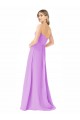 Achat Violet Trapèze Sans bretelle Mousseline Longue Robes demoiselle d'honneur