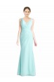 Achat Waterfall Sirène Col V Mousseline Dentelle Longue Robes demoiselle d'honneur