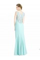 Achat Waterfall Sirène Col V Mousseline Dentelle Longue Robes demoiselle d'honneur