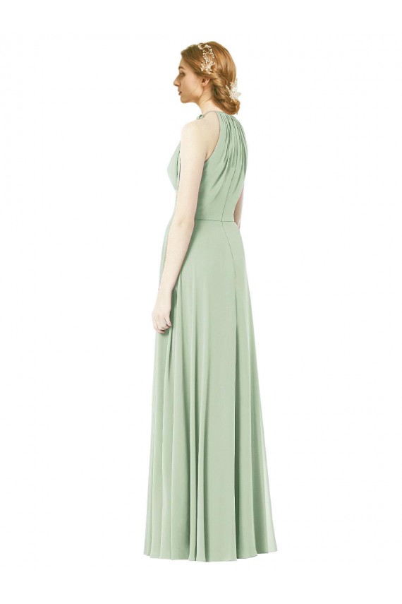 Achat Émeraude Trapèze Licou Mousseline Longue Robes demoiselle d'honneur